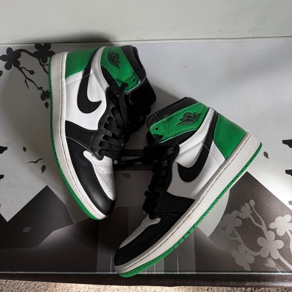 Jordan Athletic Shoes in Green, Black, and White
